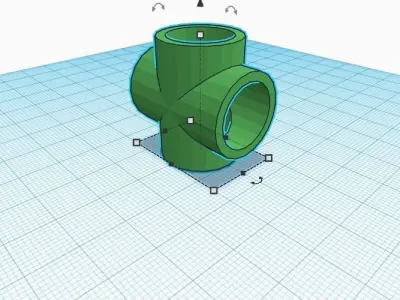 PVC pipe Cross Connector Free 3D model