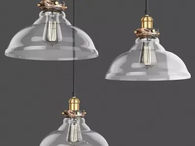 ARTCRAFT 3-Light Bronze and Copper Pendant 3D model