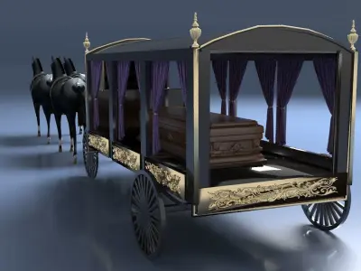 Funeral Carriage 3D model