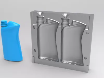 Blow Mold oil Bottle 1 litr  3D model