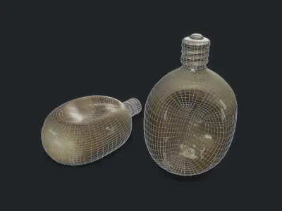 3D Scan Old Flask Low-poly 3D model
