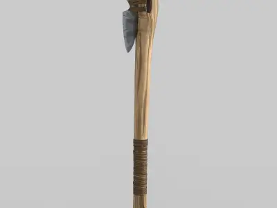 Stylized Primitive Axes with poor and improved versions Low-poly 3D model