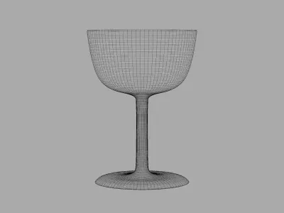 Simple Scratched Used Silver Goblet Glass 3D model