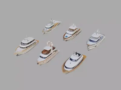 Yachts Pack Collection Low-poly 3D model