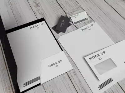 identity mock up 3D model