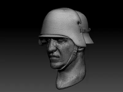 helmet head of soldier in 3D print model purchase