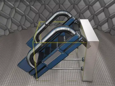 Sci-Fi Stairs - 1 - Blue Version  Low-poly 3D model