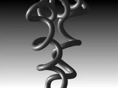 tri-spring silver letter m Free 3D model