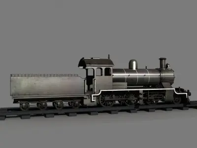 Old Steam Locomotive 01 3D model