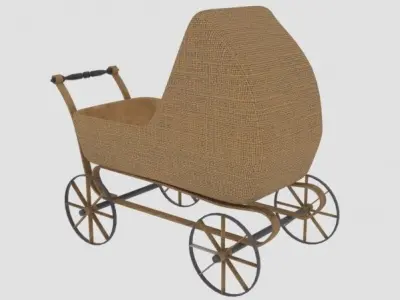 Antique baby carrier Low-poly 3D model