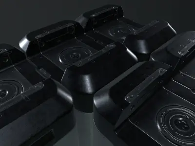 Futuristic Smart Power Cell Box Game Ready Props sci-fi Free low-poly 3D model