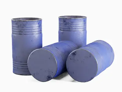 Old Steel Barrel 05 Low-poly 3D model
