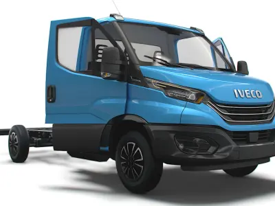 Iveco Daily Single Cab HQ Interior L3 Chassis 2023 3D model