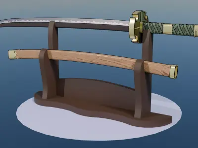 One Piece Katana Shodai Kitetsu Low-poly 3D model