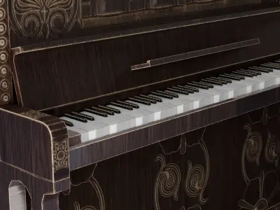 Antique piano 3D model