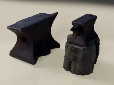 Anvil Set Low-poly 3D model