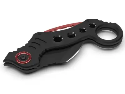 Karambit knife - black matte 3D model