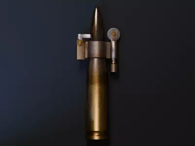12-7mm Low Poly Bullet Lighter - Game Ready Lighter Prop Low-poly 3D model
