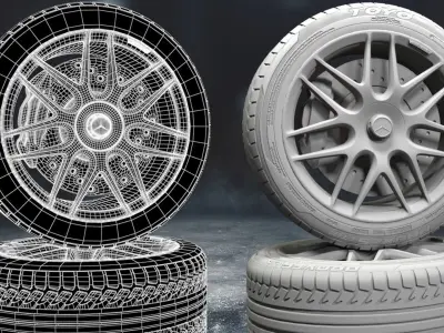 mercedes benz car tyre 3D model