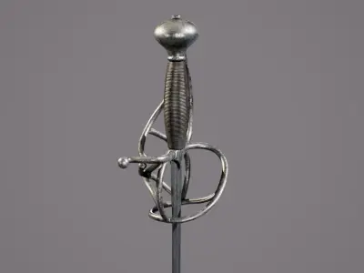 Rapier sword PBR 3d model Low-poly 3D model