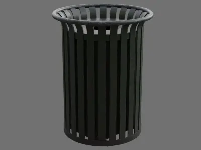 Dustbin 4B Low-poly 3D model