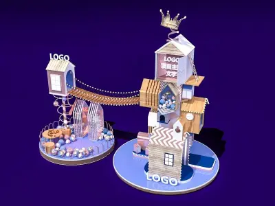 Christmas Christmas arrangement commercial design stage 3D model purchase