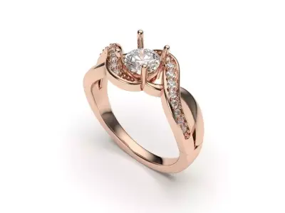 solitaire with ring sizes  8 part S19 3D print model