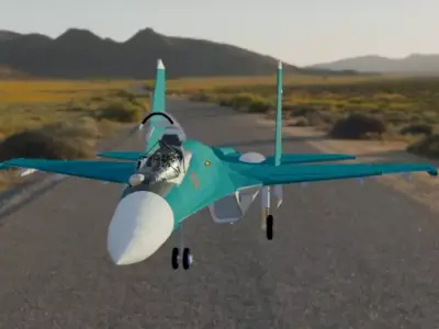 Su-27 Flanker Low-poly 3D model