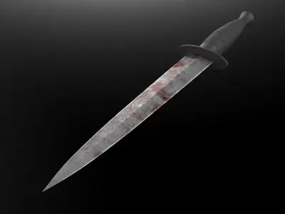 Fairbairn Sykes fighting knife Free low-poly 3D model purchase