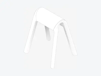 Stool - Worksmart - Cushion Low-poly 3D model