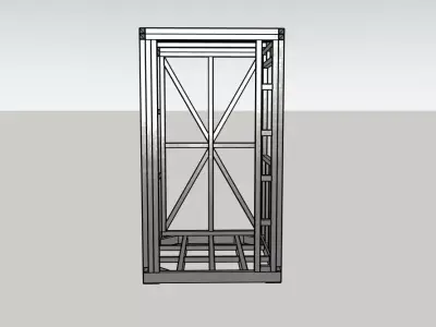 Steel Frame Structure - Modular Cabin Skeleton Low-poly 3D model