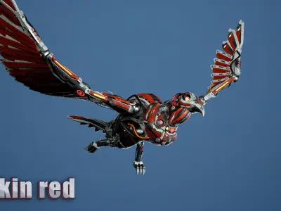 SciFi Raven Low-poly 3D model
