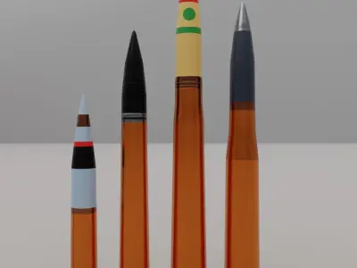 Bullets pack 1 Low-Poly Triangulated Textured Low-poly 3D model