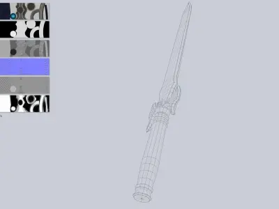 Fantasy dagger Low-poly 3D model