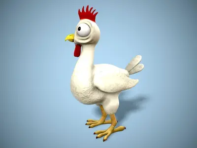 cartoon chicken Low-poly 3D model get