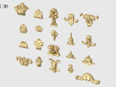 Vertical Leaves Collection 3D print model