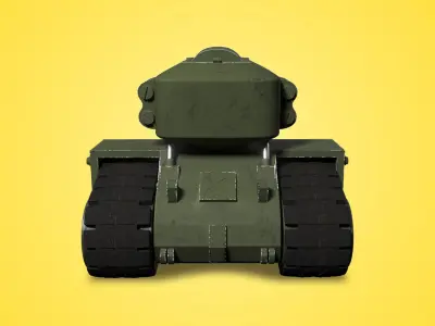 War Tank Cartoon  Low-poly 3D model