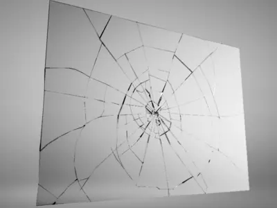 Shattering glass 3D model