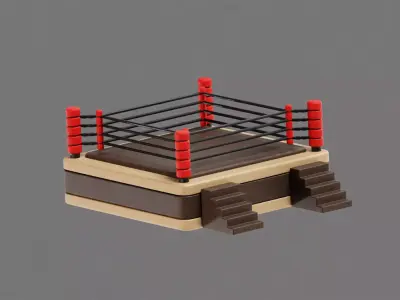 Boxing Ring Low-poly 3D model 3