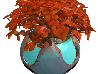 SciFi Glowing Planter Alien Plant 3D model