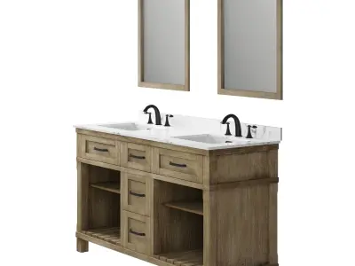 OVE Riverland 60 Antique Oak Vanity 3D model