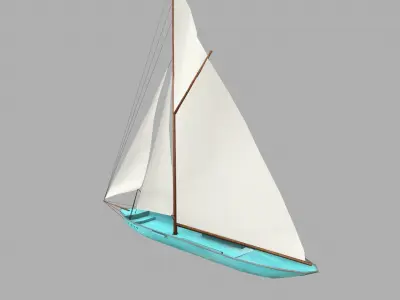 Sailboat Low-Poly PBR Low-poly 3D model