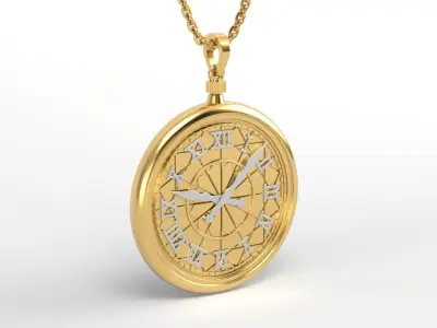 Antique clock pendant 3D print model
