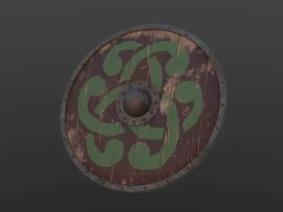 Wooden Shield Free 3D model purchase