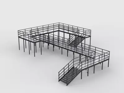 Modular industrial platform 04 3D model