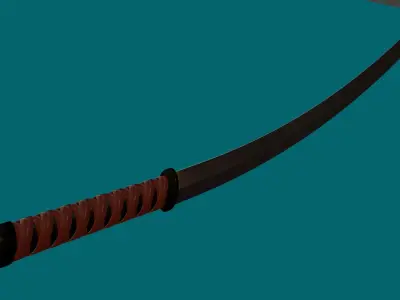 Katana Samurai Sword Low-poly 3D model 3
