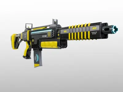 Sci-Fi Rifle Low-poly 3D model shop