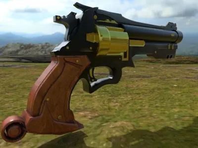 dukes antique revolver 3D model