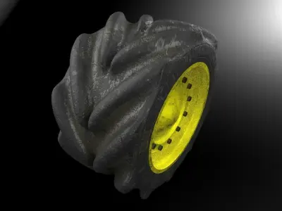 Truck Tyre with Rim and Textures 3D model