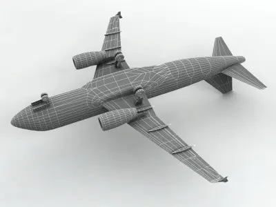 Airbus A319 Airliner Low-poly 3D model